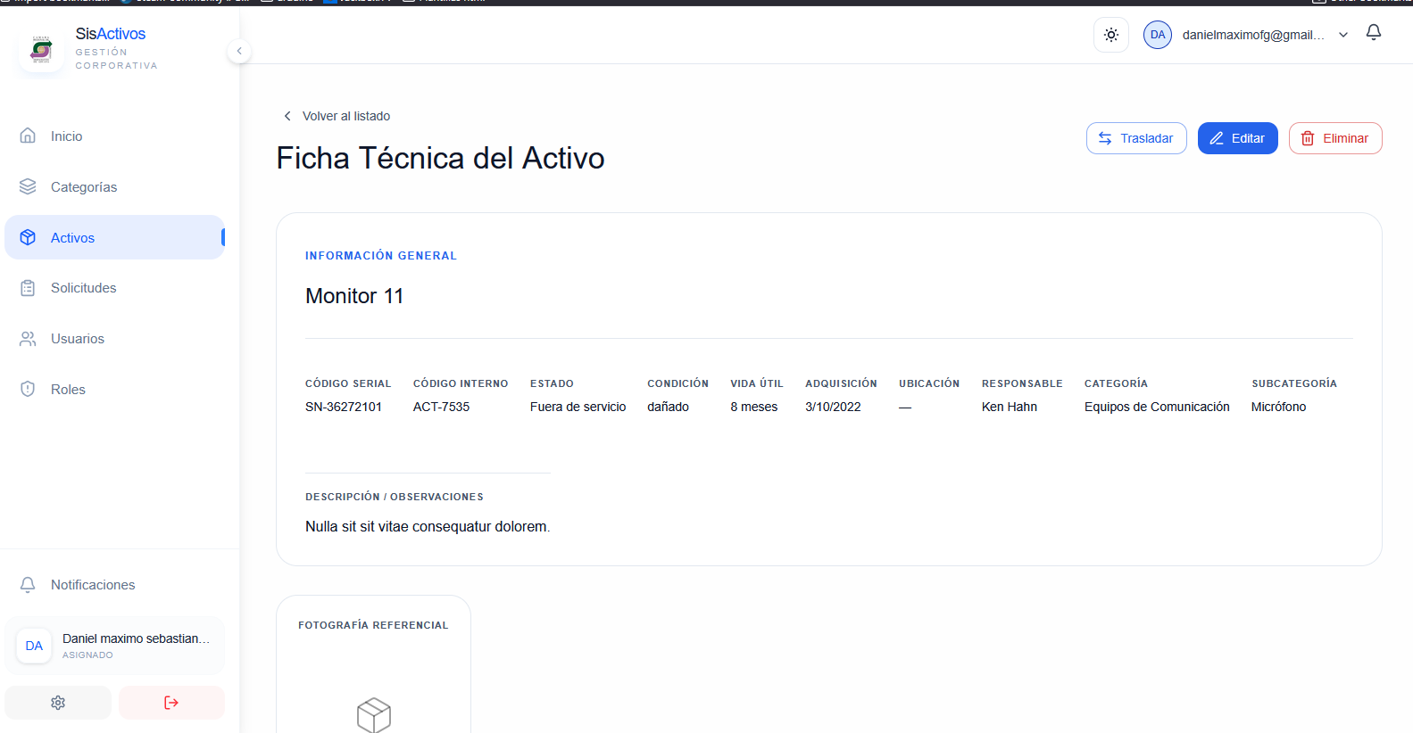 Sistema de Gestión de Activos Fijos